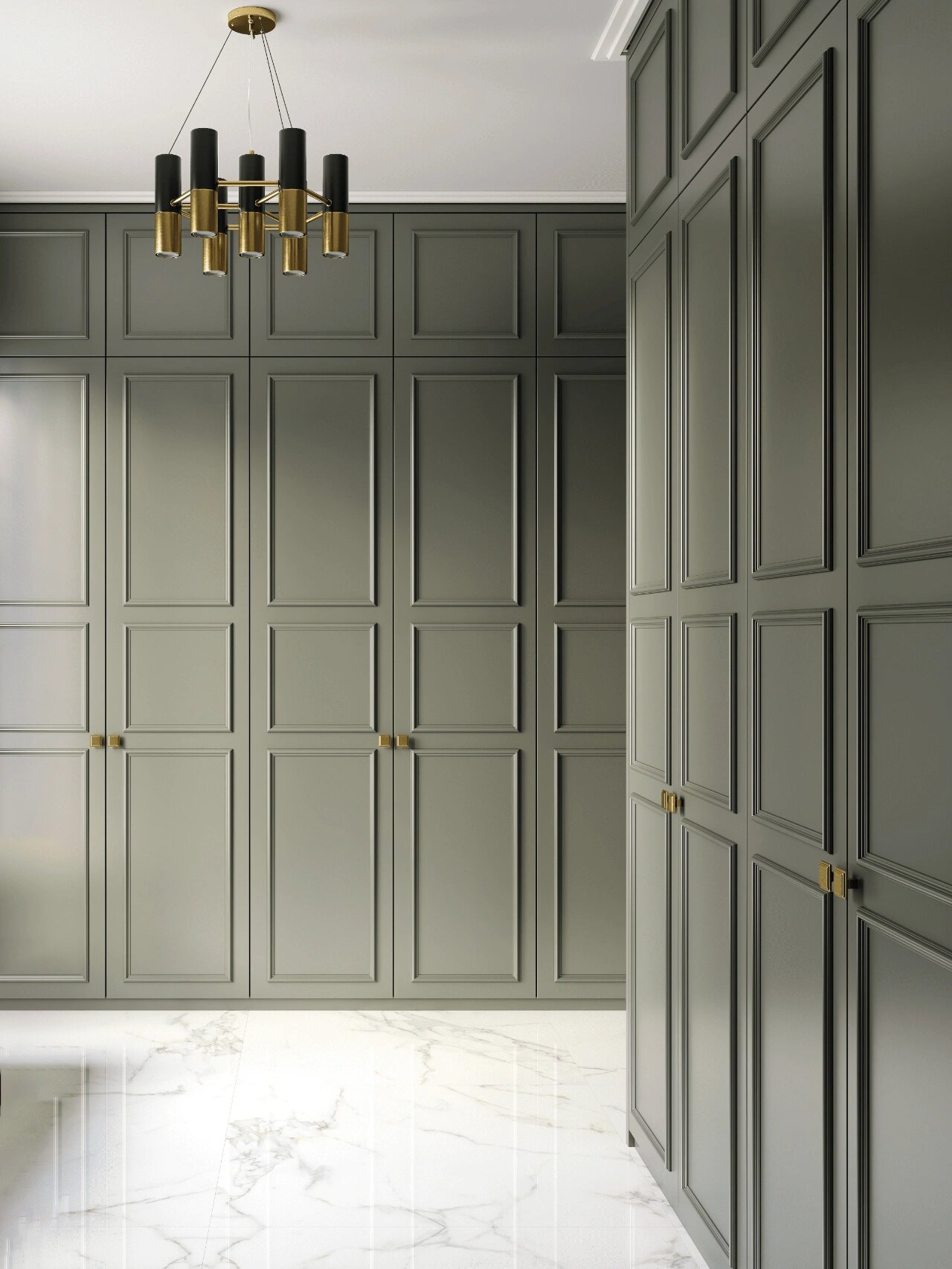 🍀法式复古绿色系衣柜做了混油工艺处理