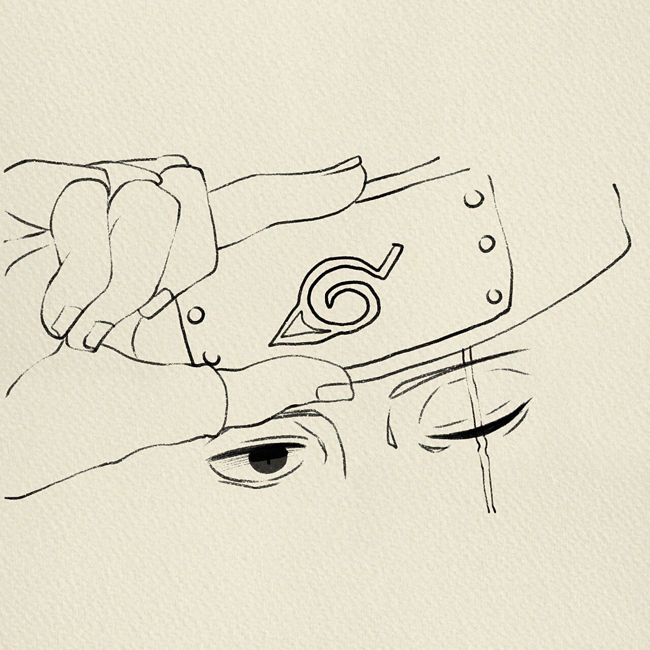 火影忍者卡卡西简笔画过程‖(73)