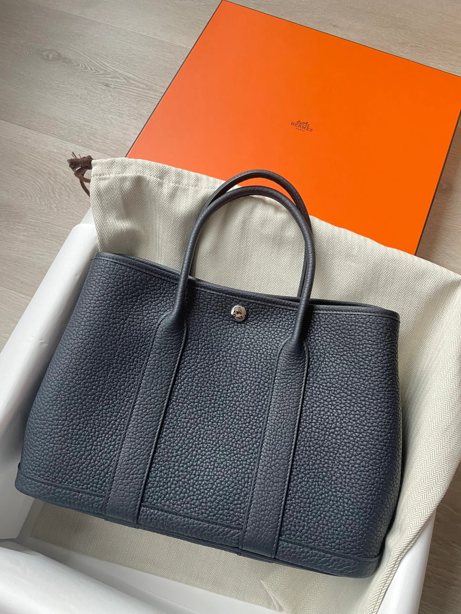 hermes 爱马仕garden party花园包30 靛蓝色 bleu indigo靛蓝色近似