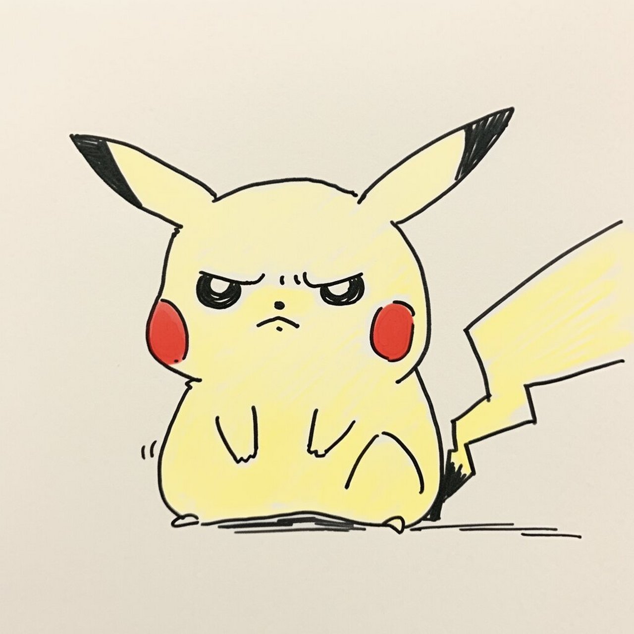 简笔画皮卡丘,几笔就能画成 #皮卡丘#0202#头像#0202#可爱