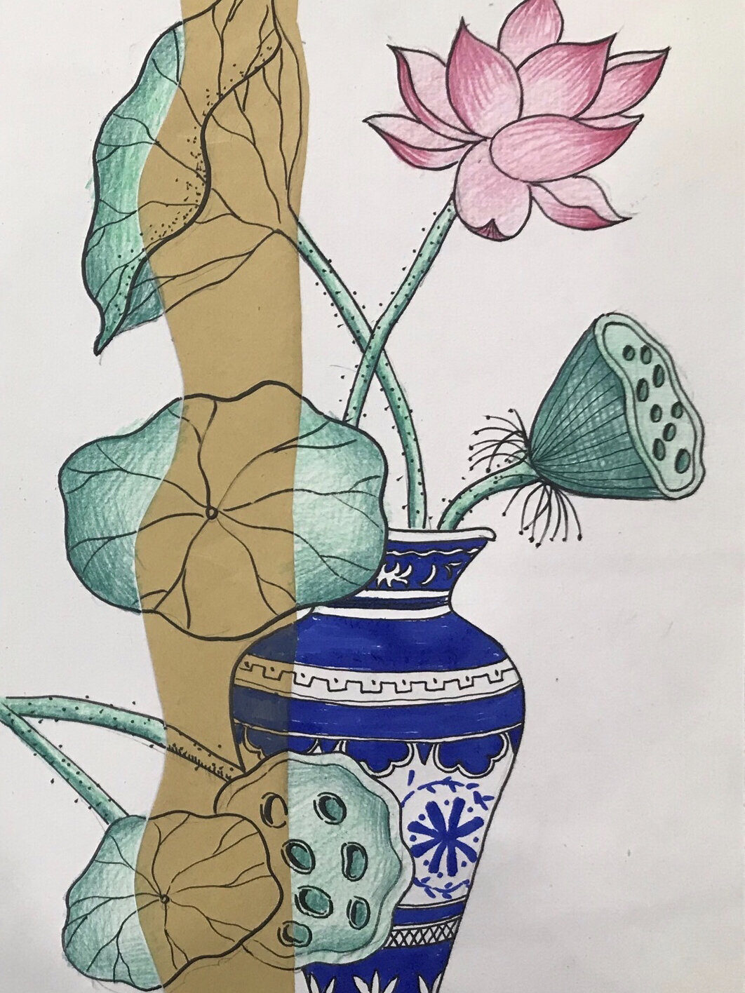 青花瓷/荷花