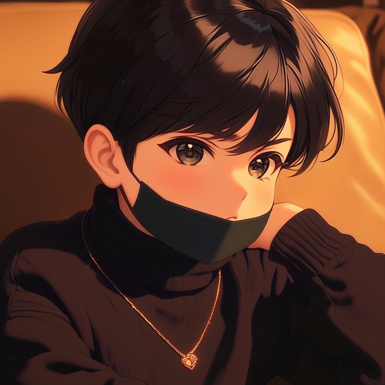 男孩头像02霸气02帅气02可爱02动漫 黑衣黑口罩酷酷的小孩哥