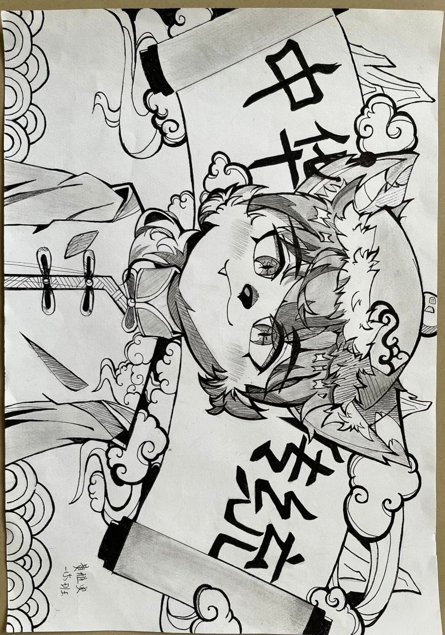 传统文化-黑白线描篇 学生作品分享