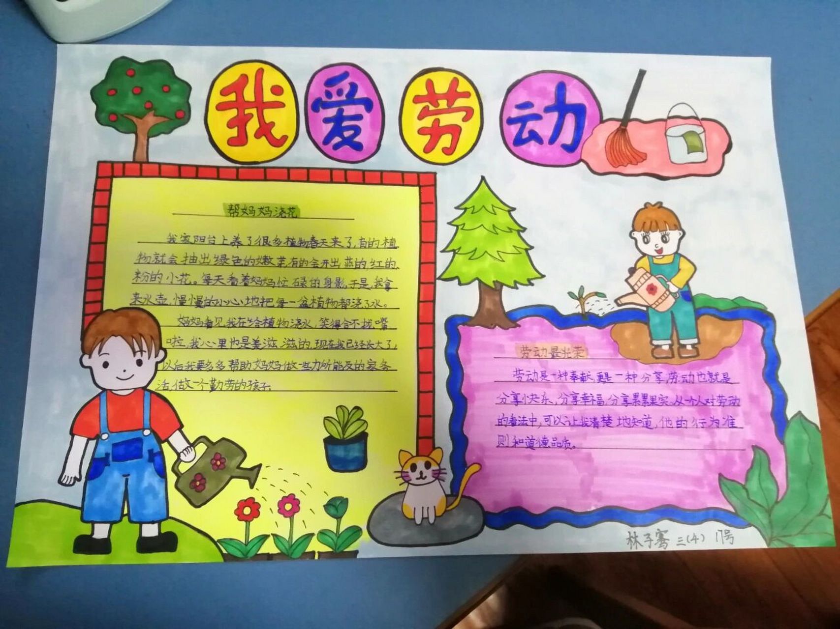 我爱劳动手抄报,劳动最光荣,五一劳动手抄   67纸挺大,拍的小.