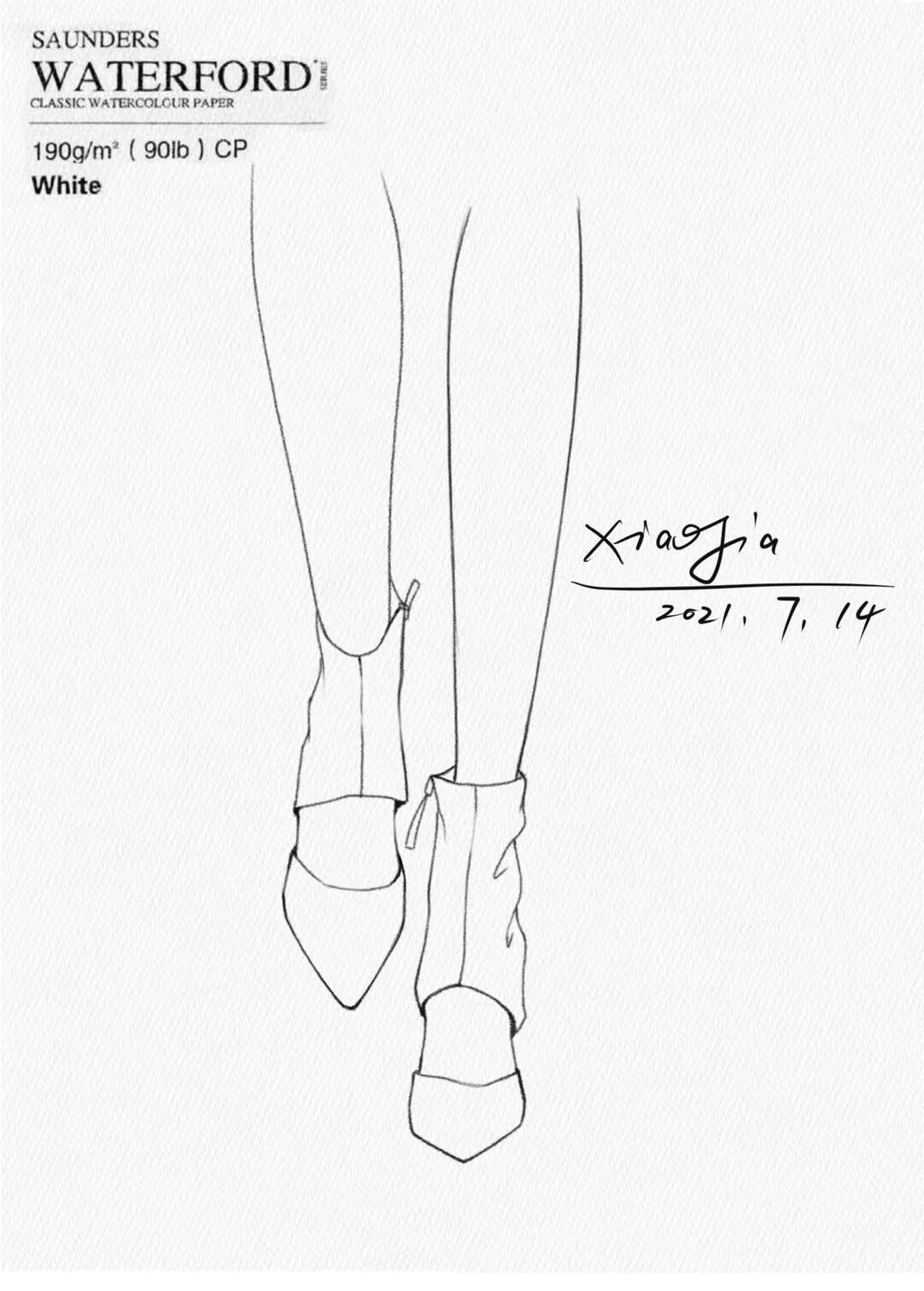 时装画线稿|高跟鞋速写