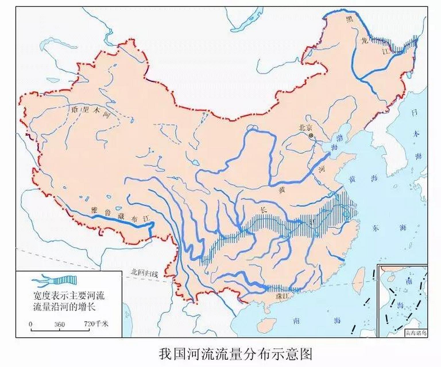 我国水流量最大的10条河流,第1名固然是长江,但第