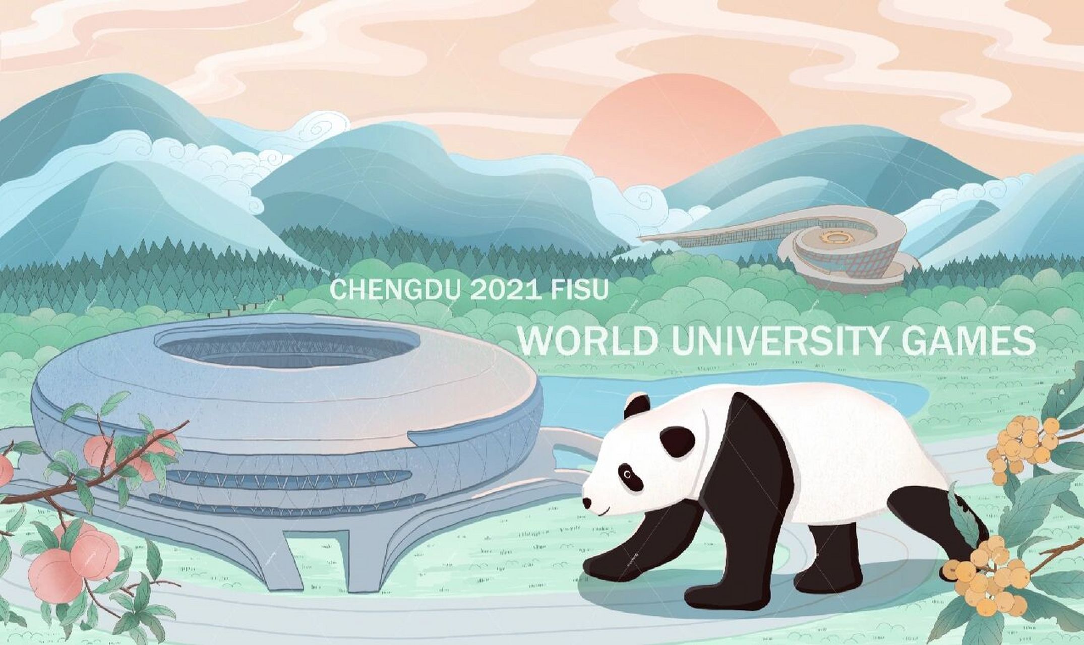 国风插画/成都大运会主题 主题:成都世界大学生夏季运动会 设计说明