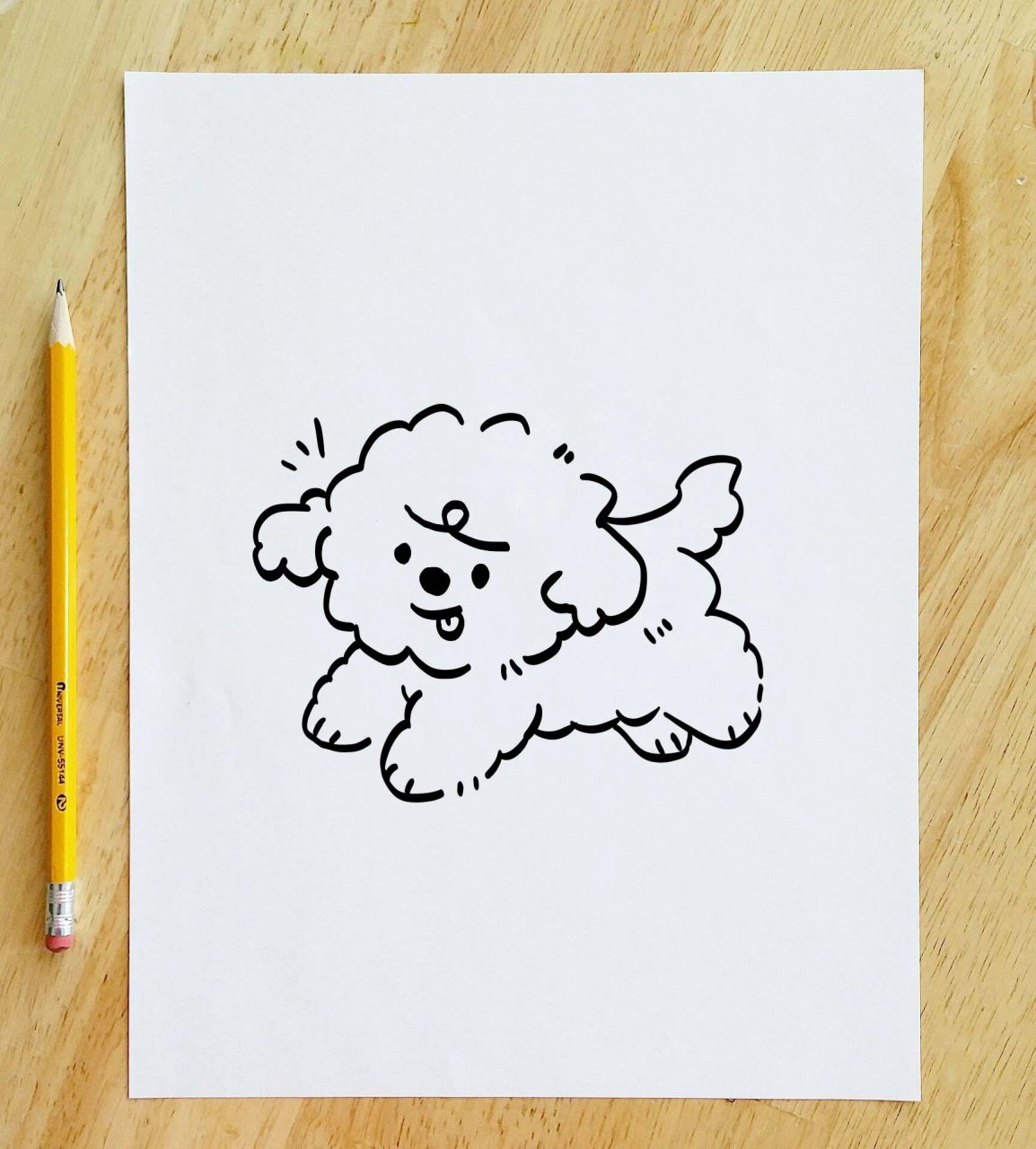 可爱简笔画教程【1/100】泰迪狗狗93