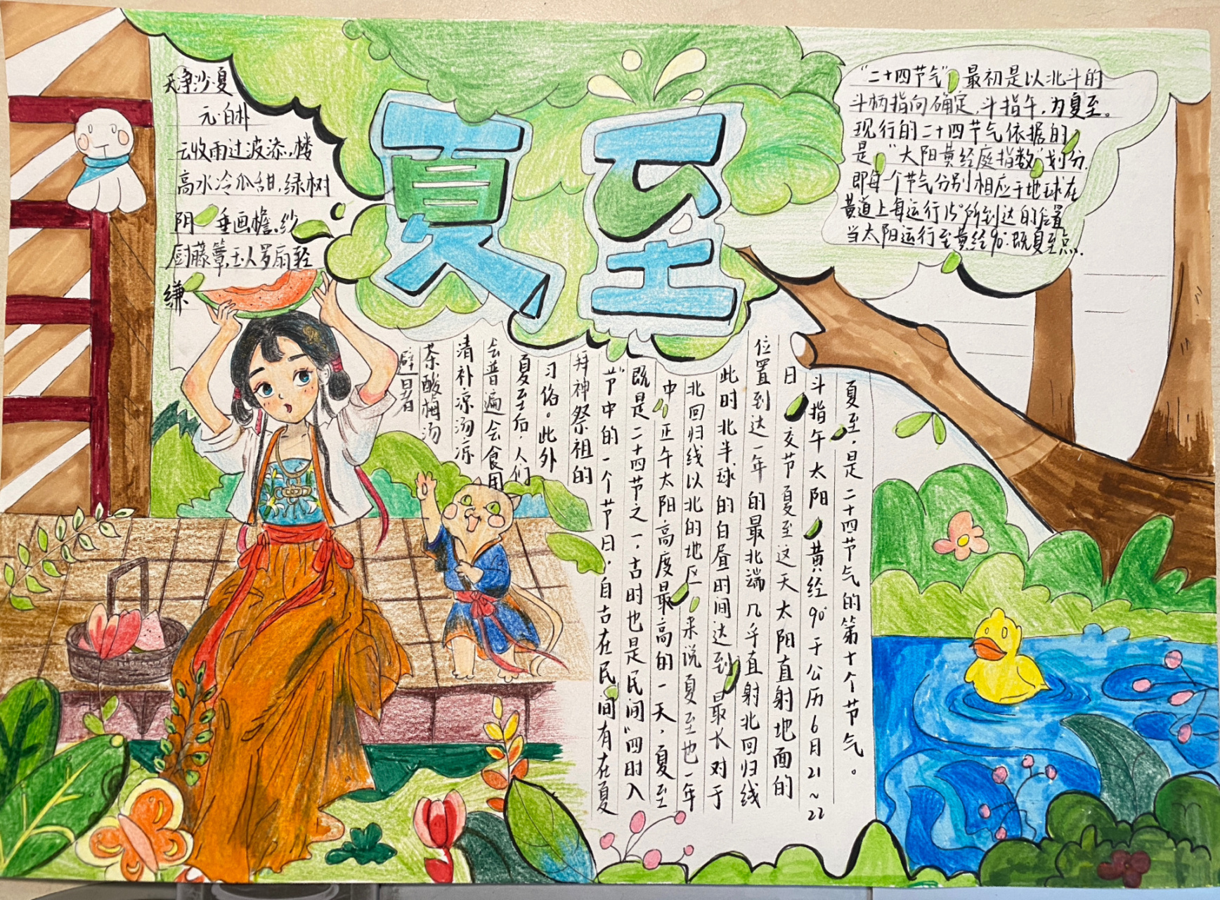 夏至手抄报(小小库存) 临摹了两张图