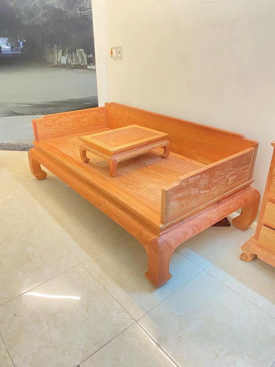 大果紫檀 缅花家具 罗汉床