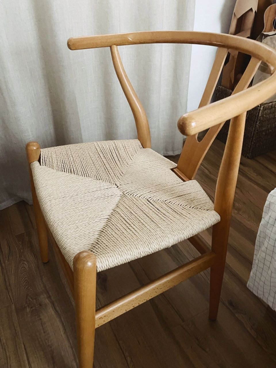 手工编绳椅子  因为y椅的绳子被我坐到磨断,椅子扔了可惜,就自己买了