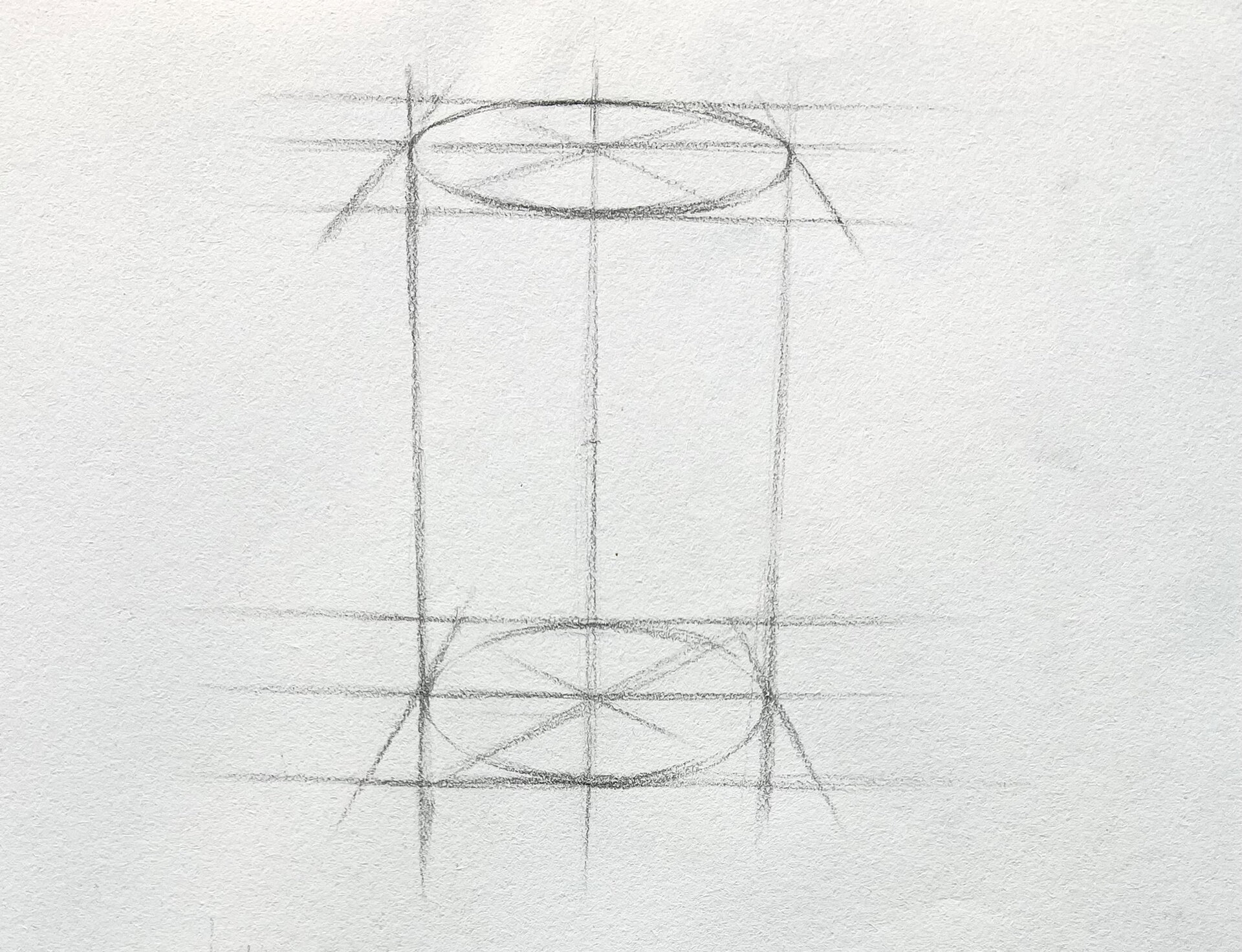 结构素描圆柱体示范过程.      素描