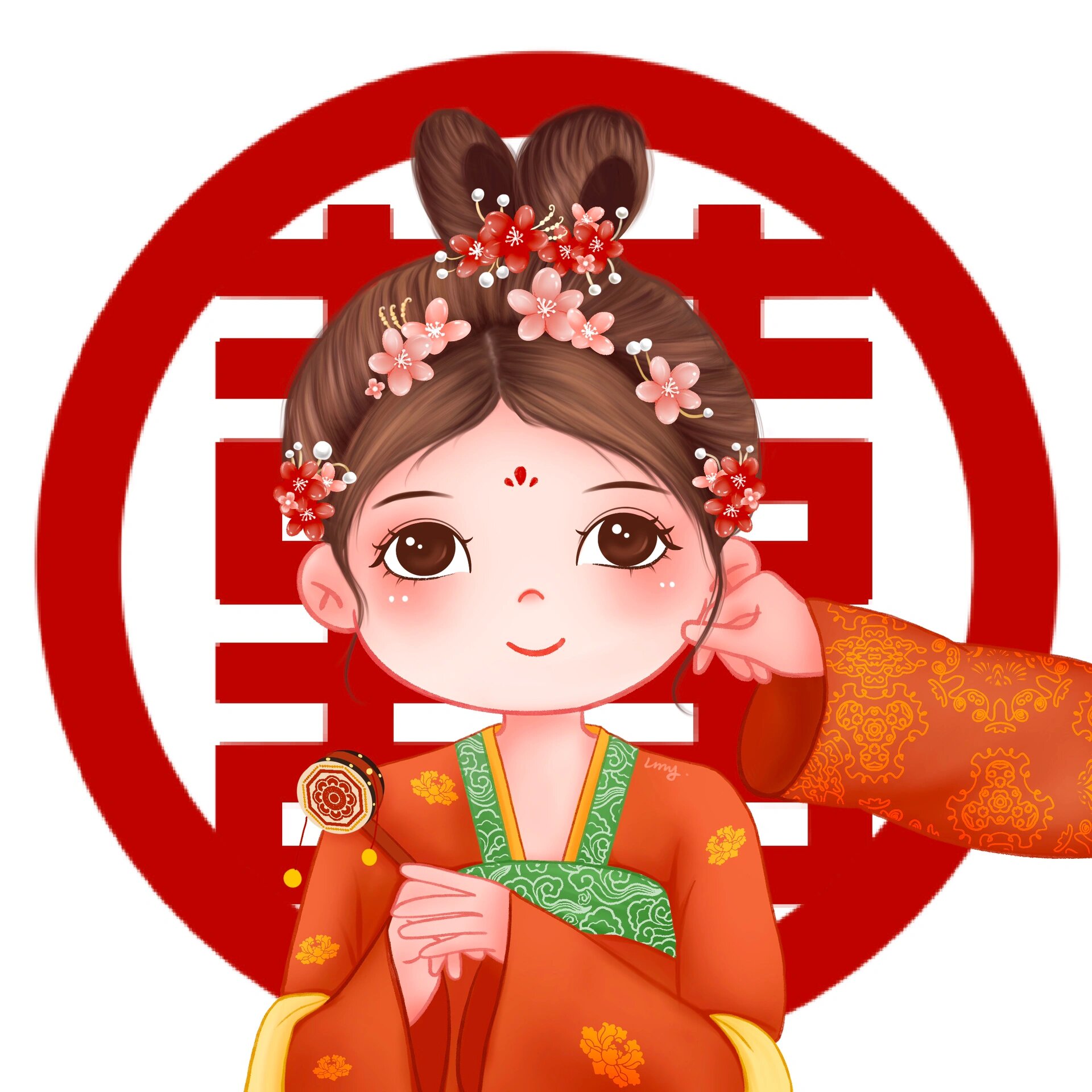 人间烟火,山河远阔/ 古风少女头像插画 来一波古风婚纱照手绘