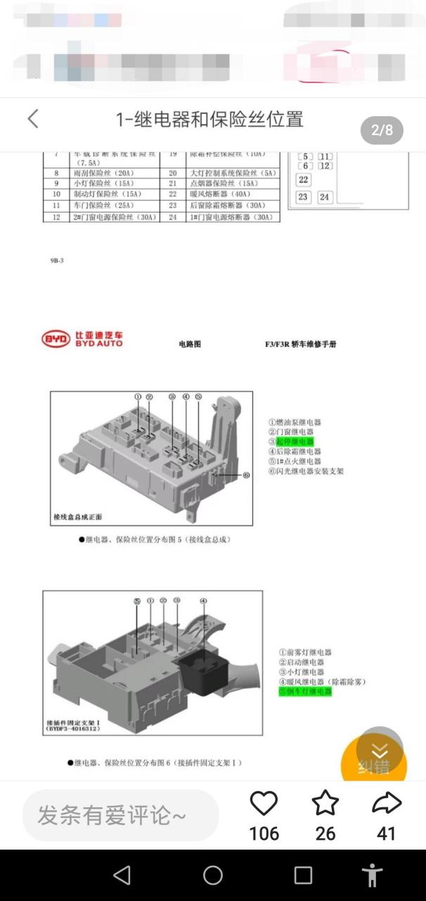 菲亚特油泵继电器图解图片