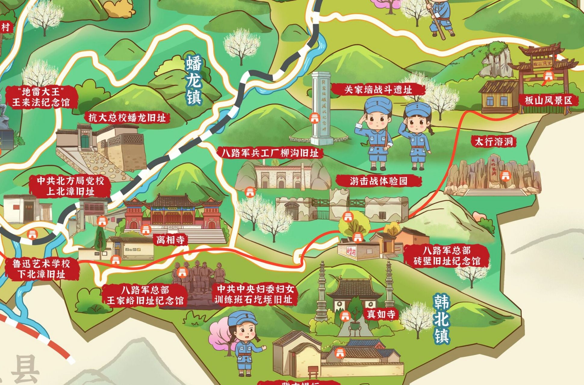 山西武乡县全域地图 武乡是个革命老区,是全国著名的红色旅游地方.