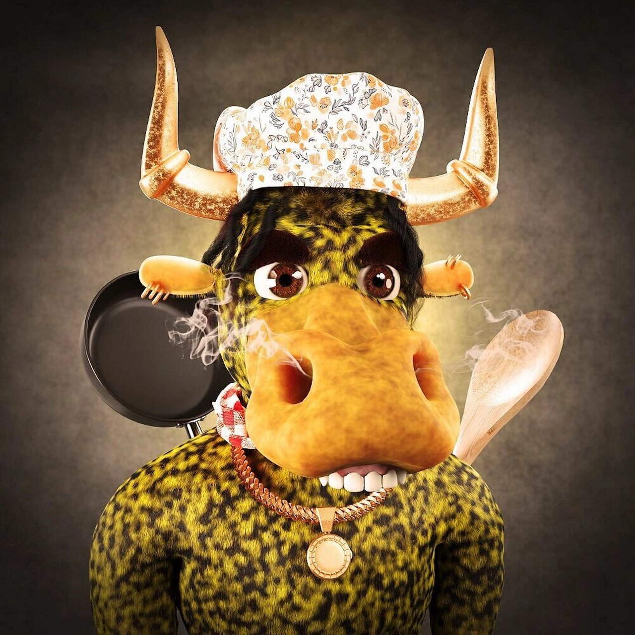 小牛牛头像 有没一股朋克风,这头像.还可以吧