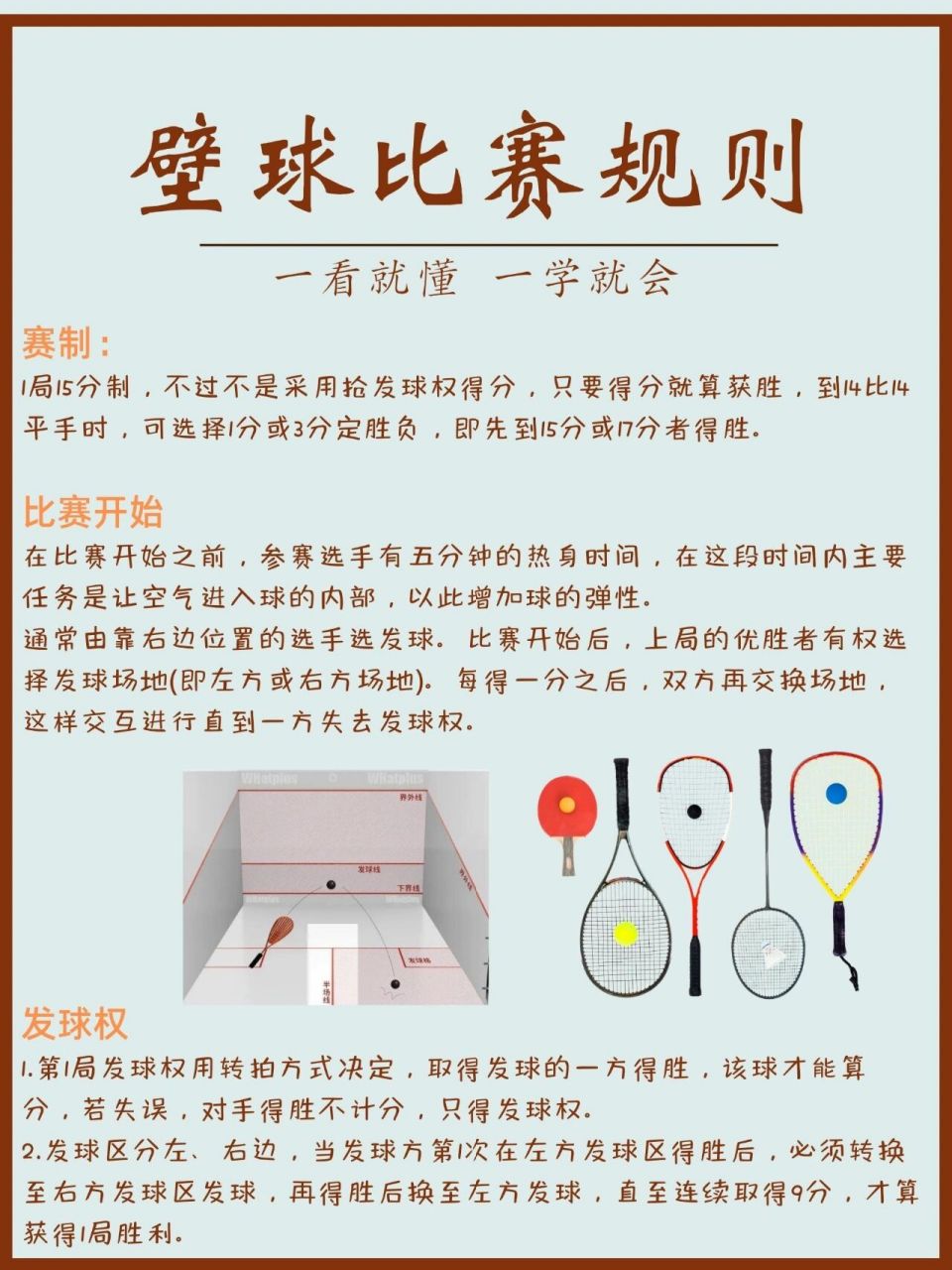 涨知识|壁球比赛规则96 9393给大家整理一下 《壁球比赛规则》