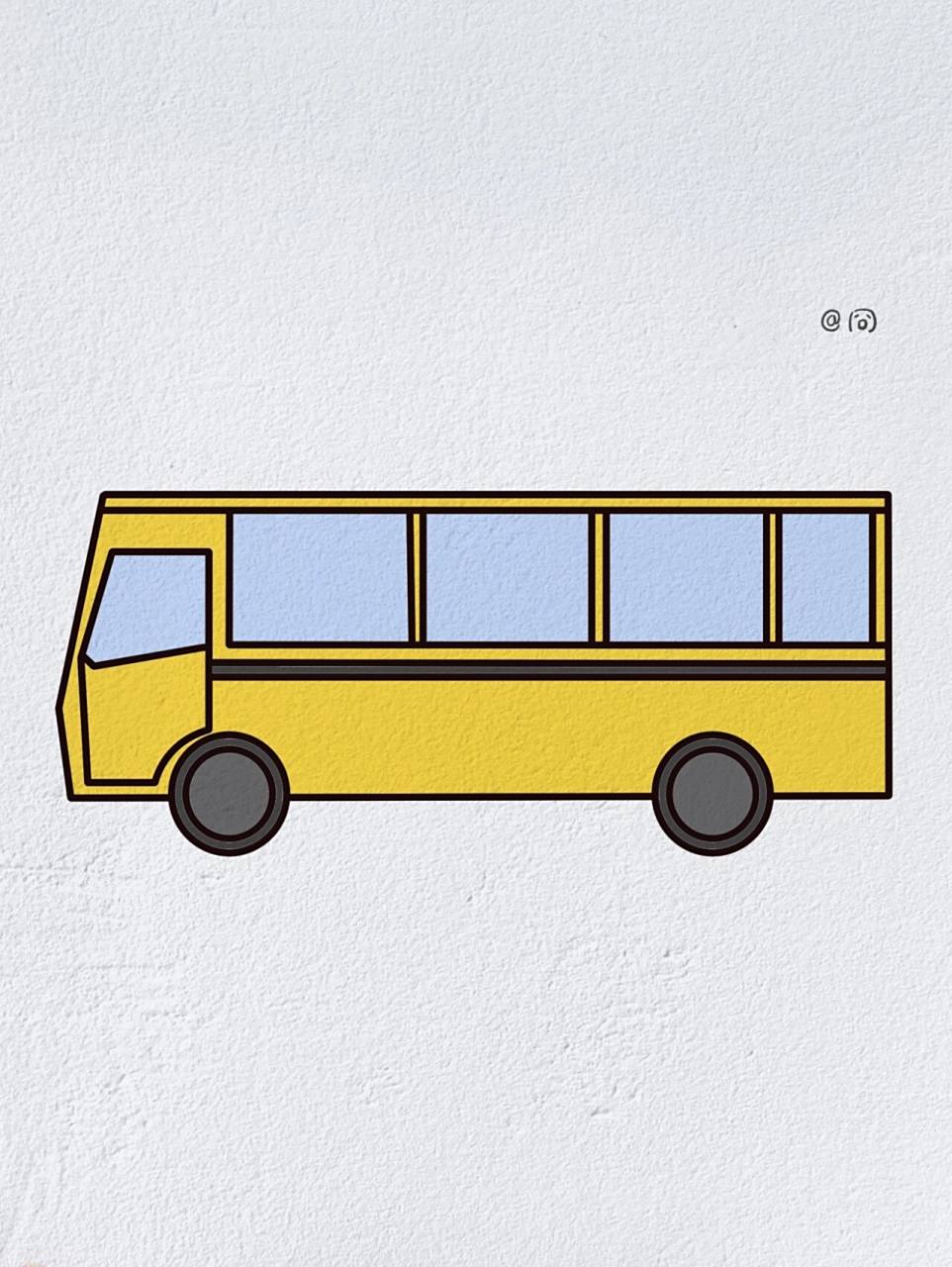 公交车简笔画(内附过程图)   #      公交车简笔画(内附过程图)