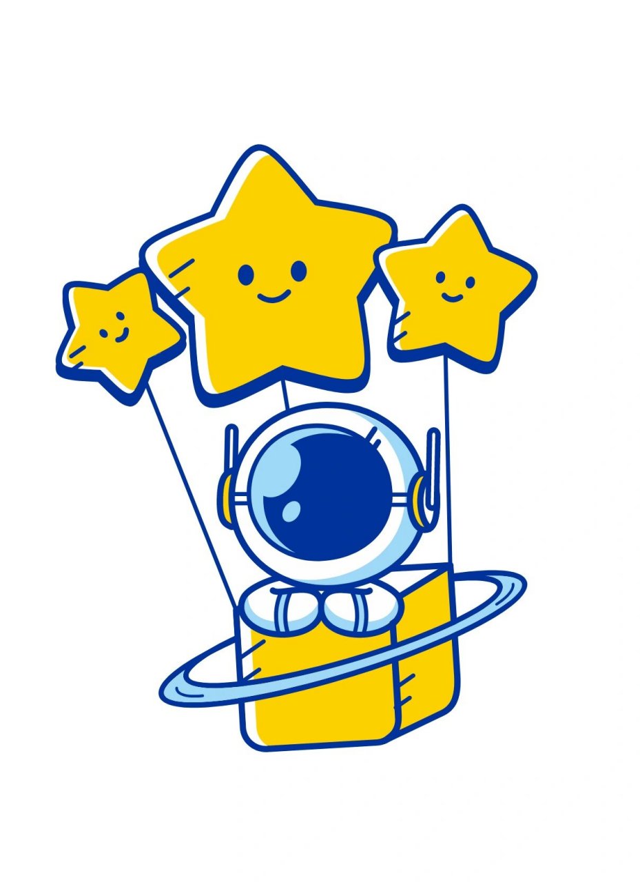 今天分享一组男孩子最爱的太空人物简笔画 整组素材都是以线条简约的