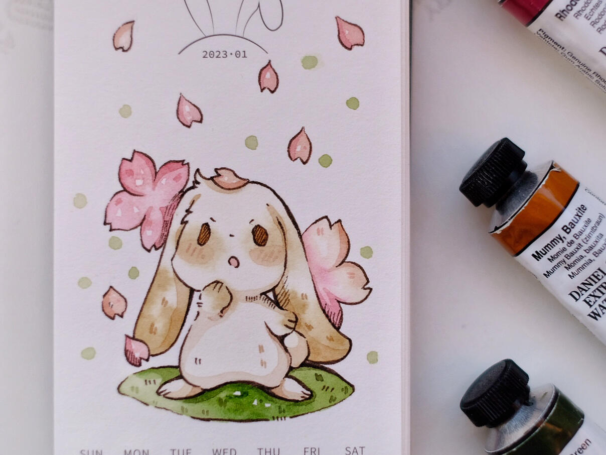 画一只可爱的水彩小兔子