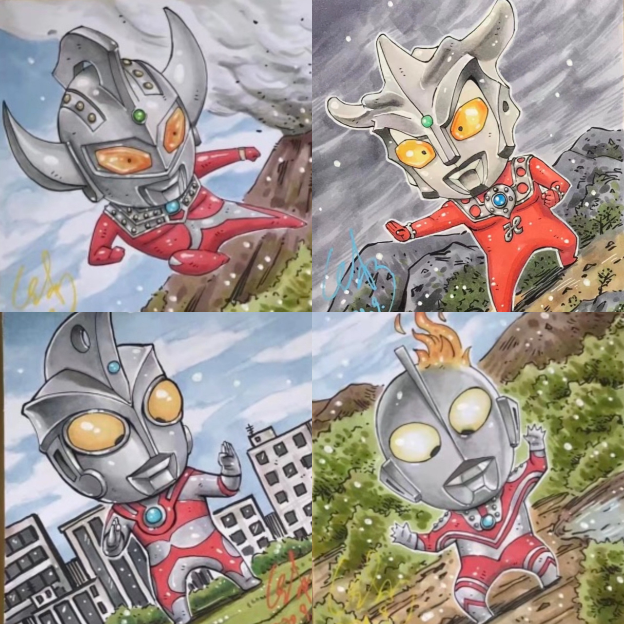 分享一组  奥特曼手绘