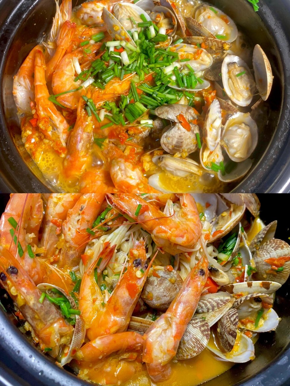 蒜蓉鲜虾花甲煲 队友说再也不用去外面吃了! 这个配方真的绝!