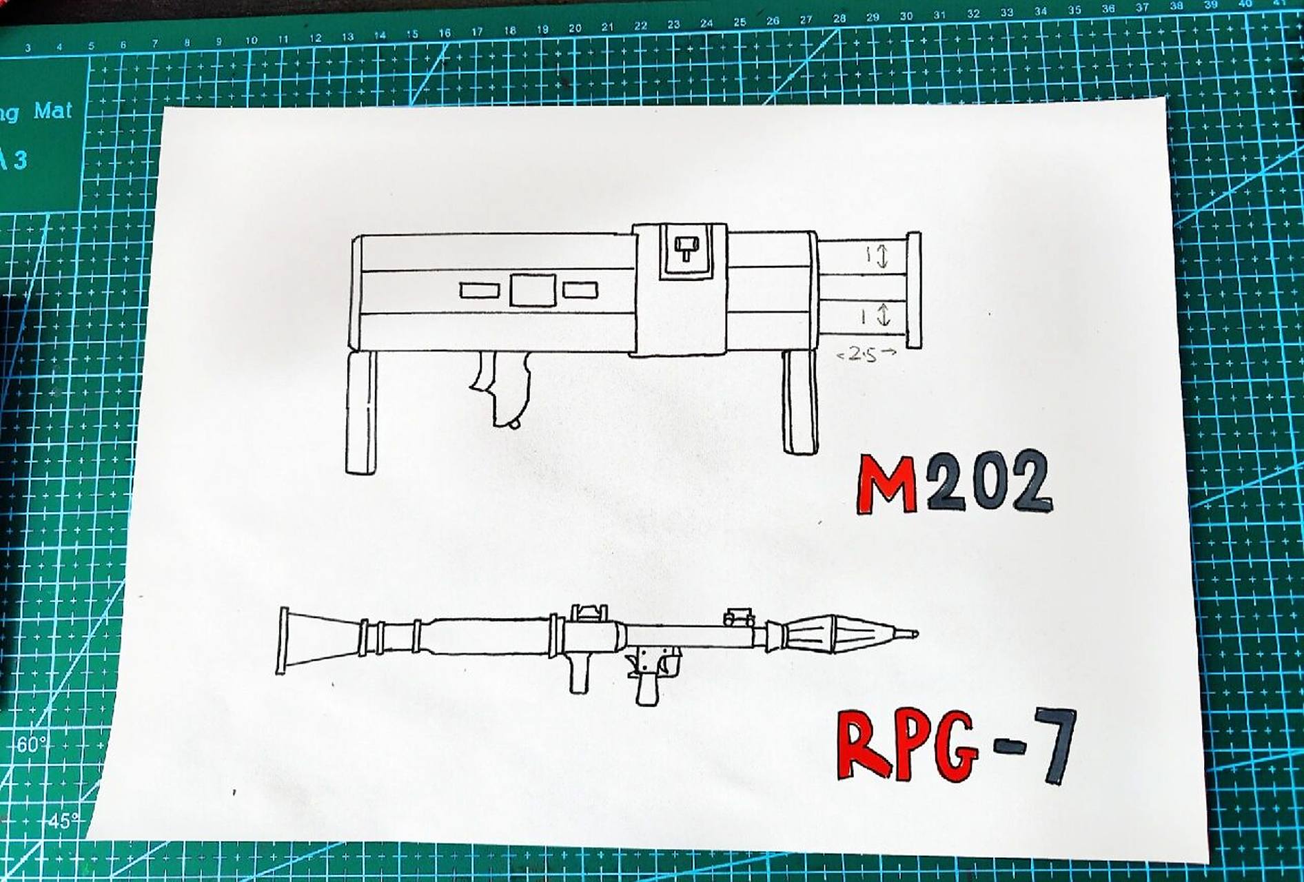 火箭筒【m202】四连发‖配线稿    男孩子们比较喜欢的主题,控制好