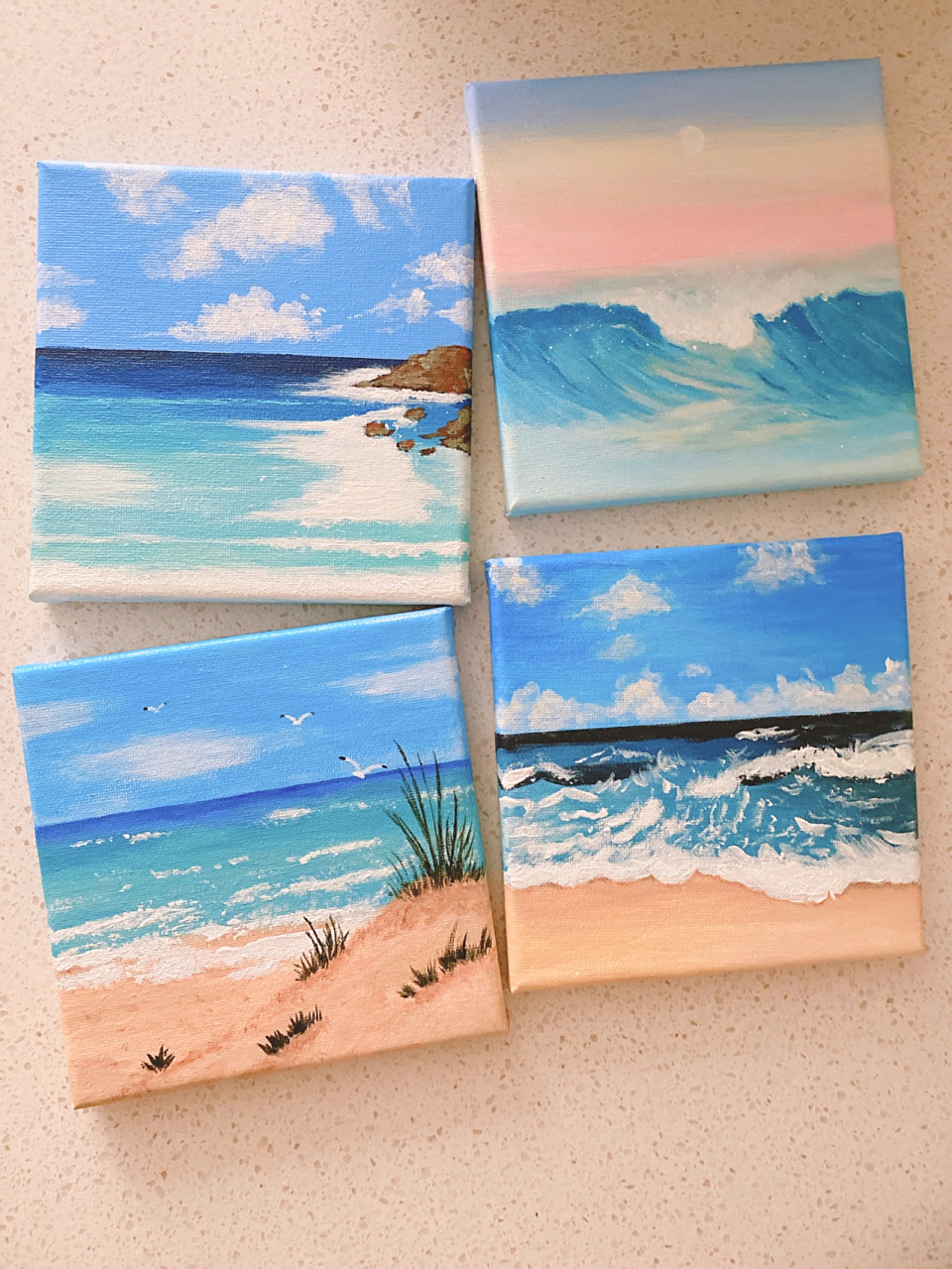 丙烯画手绘|大海风景海浪 你喜欢大海,我爱过你…… 一共6幅,未完待续