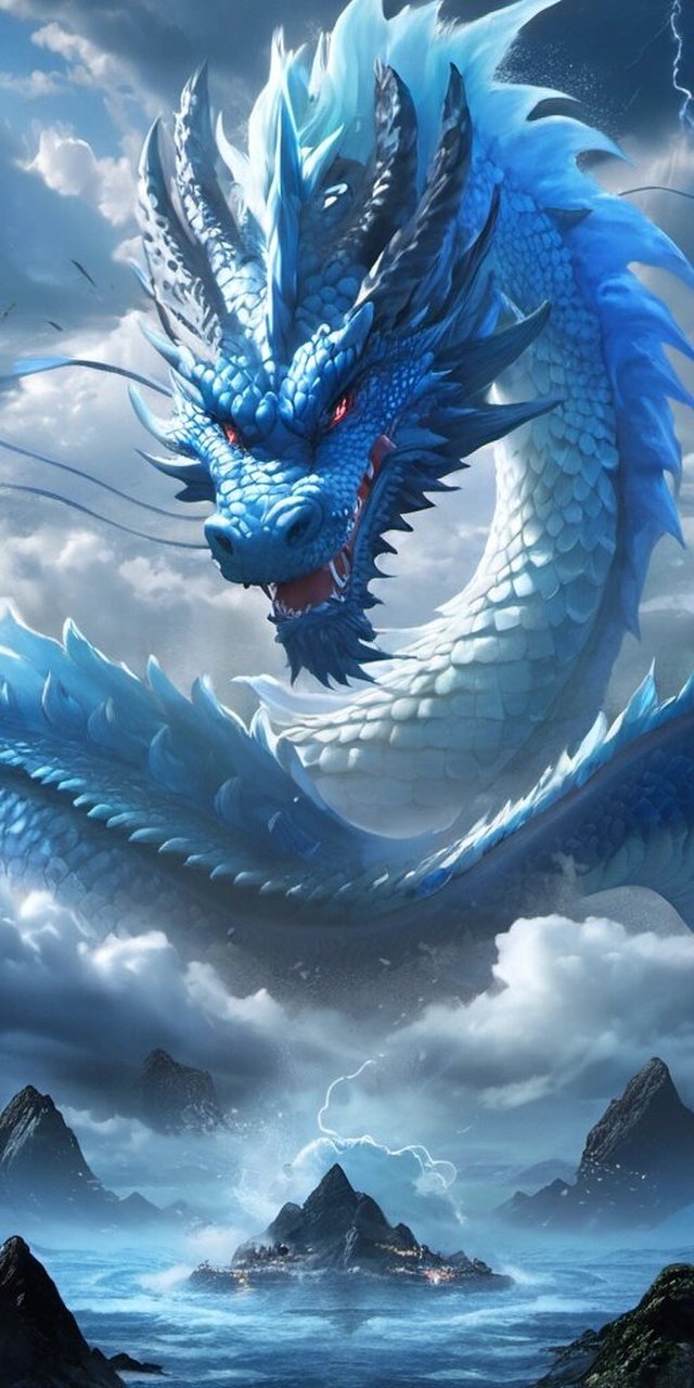 壁纸|中国龙 29期 水龙 水龙是五行龙中最具有智慧的一种.