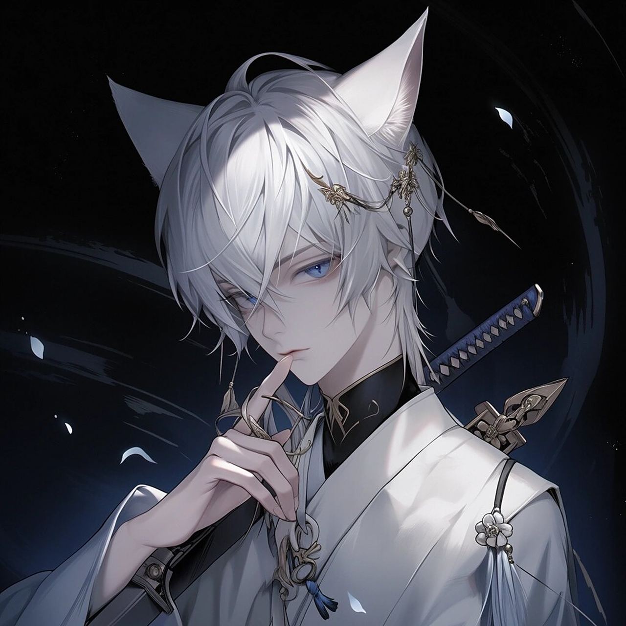 猫妖 蓝色系动漫男头|男生头像|男头