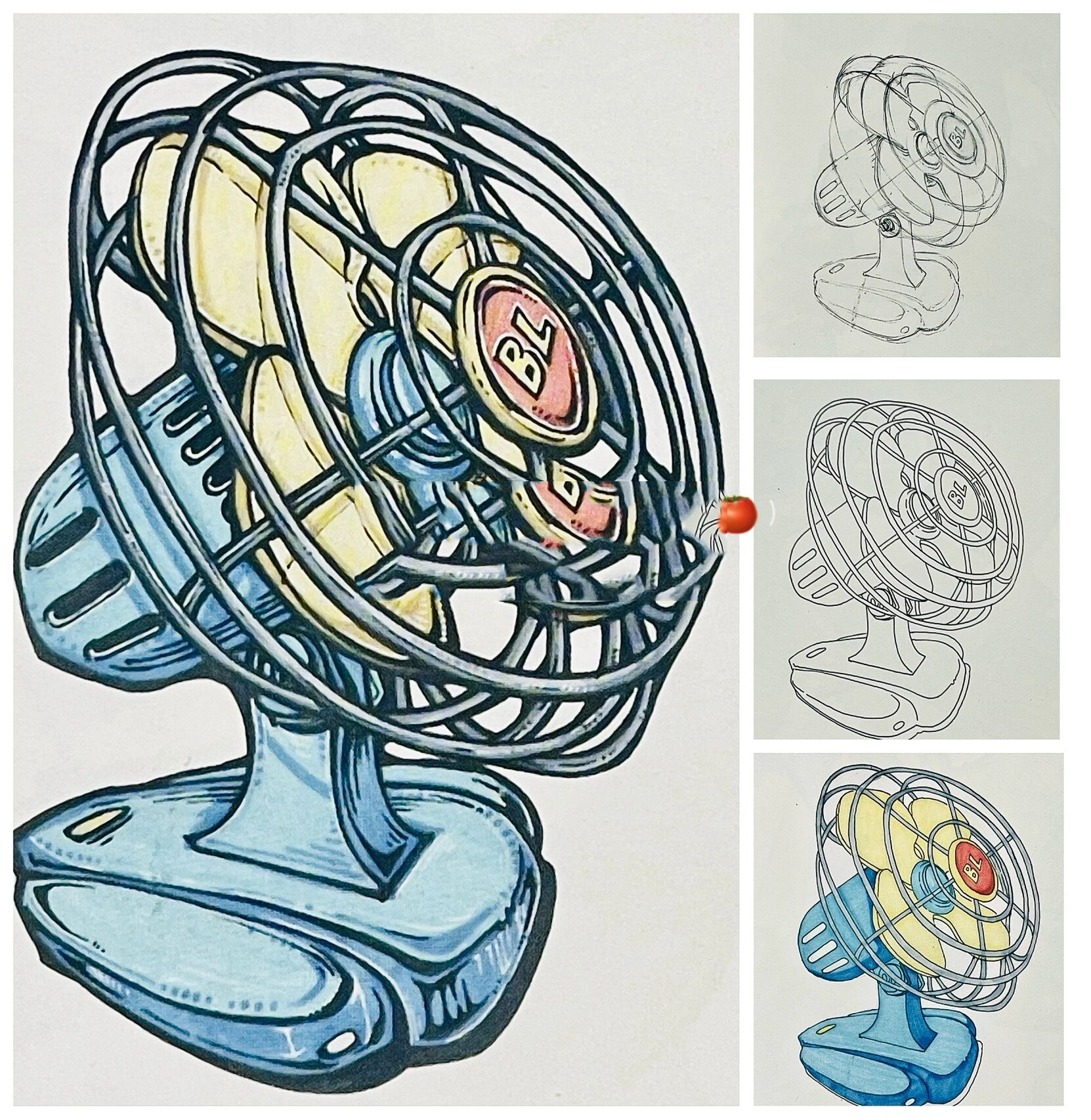 电风扇设计手绘图片