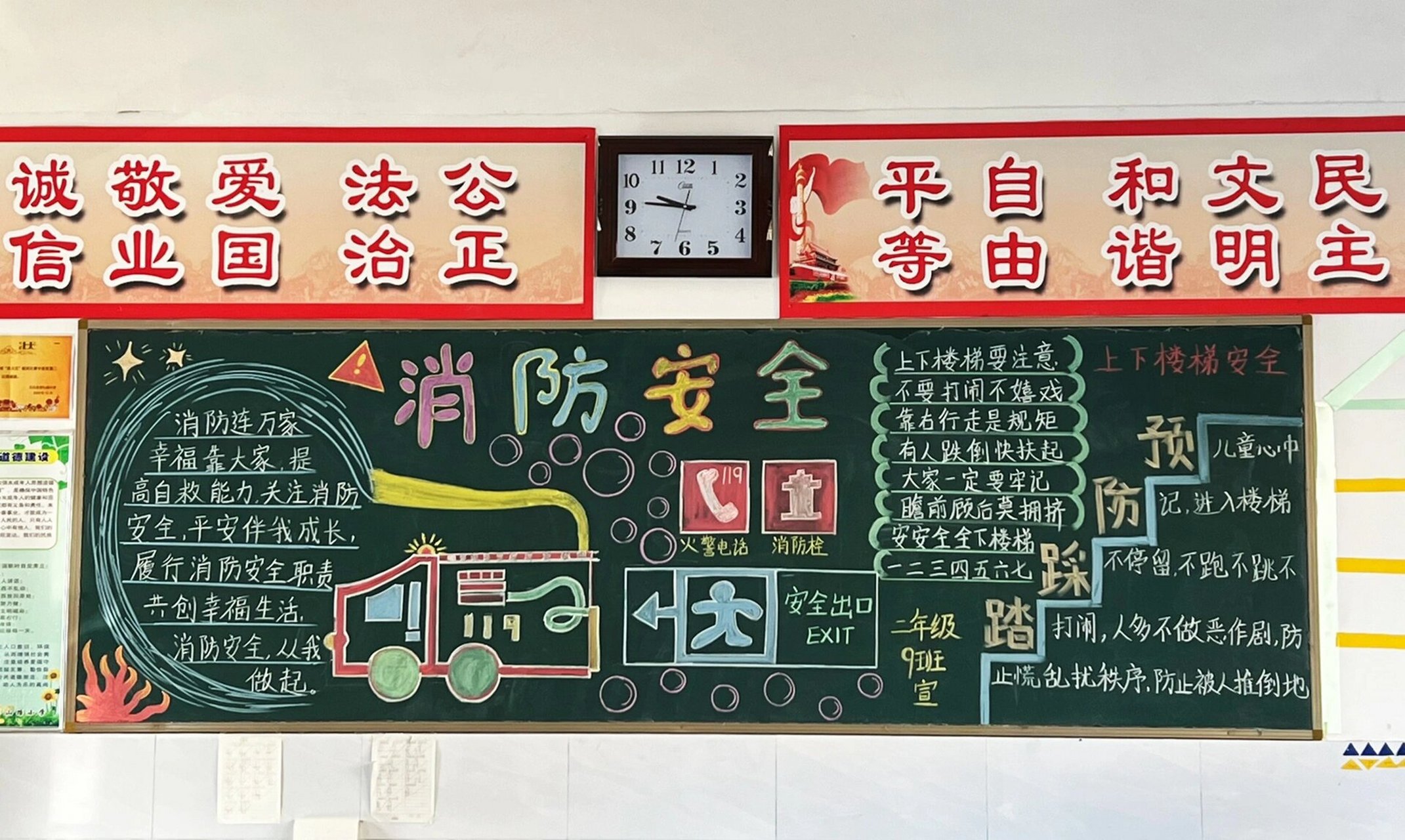 消防安全/防踩踏主题黑板报 非原创嘻嘻嘻