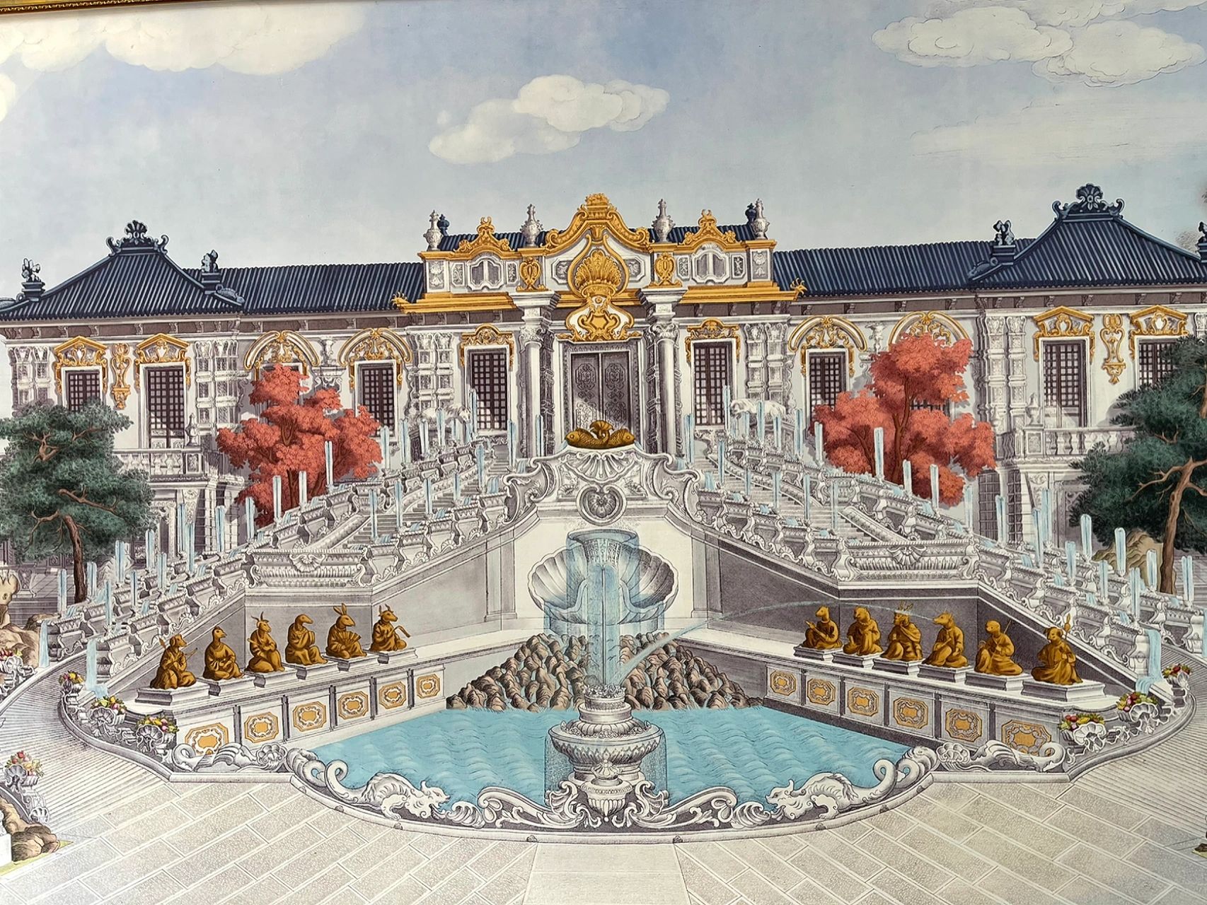 复原的圆明园十二兽首人身雕塑像