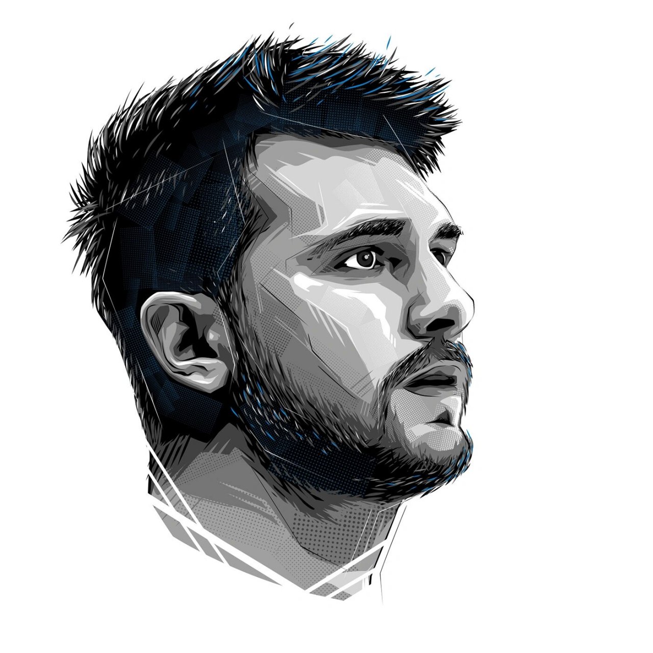 一组nba球员头像插画分享,东契奇詹姆斯等 关于nba的球员海报持续更新