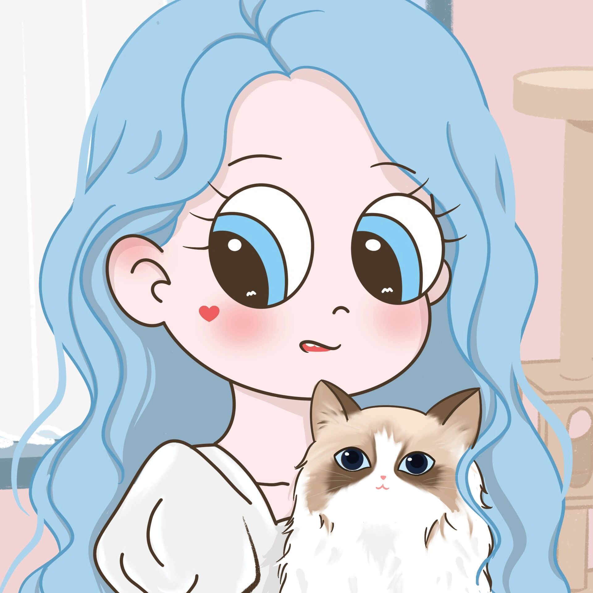 有猫的星蝶公主～布偶猫猫来啦可爱女生头像