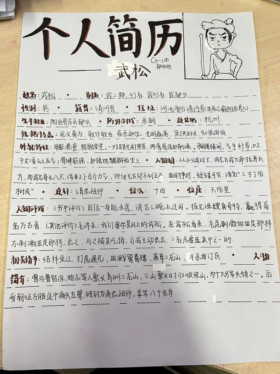 水浒传人物卡片———武松  	  水浒传又来咯～ 文学版,艺术版,现代版