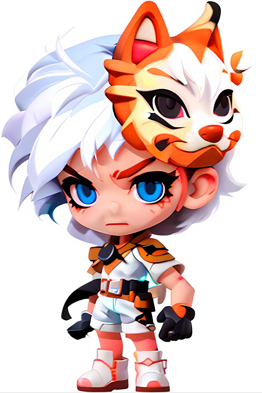 冒险岛纸娃娃结合stable diffusion创作3d 纸娃娃生成想要的面具男孩