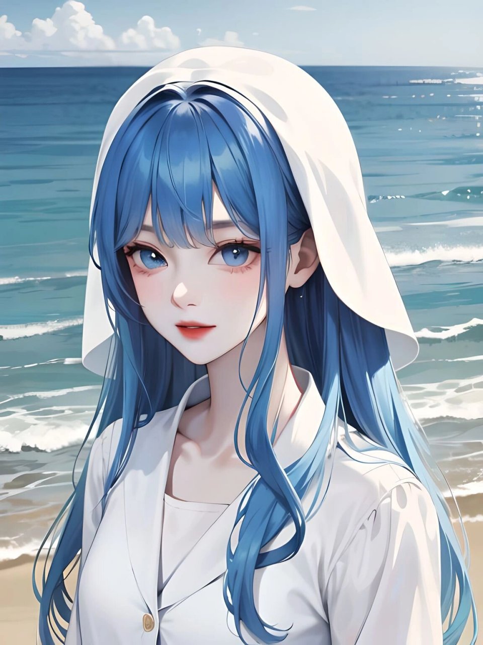 蓝色系少女头像|蓝色的海,清冽的风 心情不好的时候就去看看大海吧