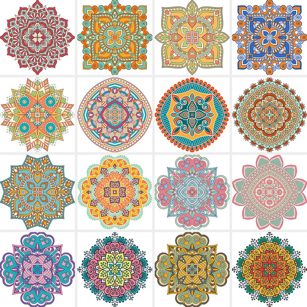 104款复古老式古典民族风曼陀罗装饰花纹花团图案纹理矢量eps素材02