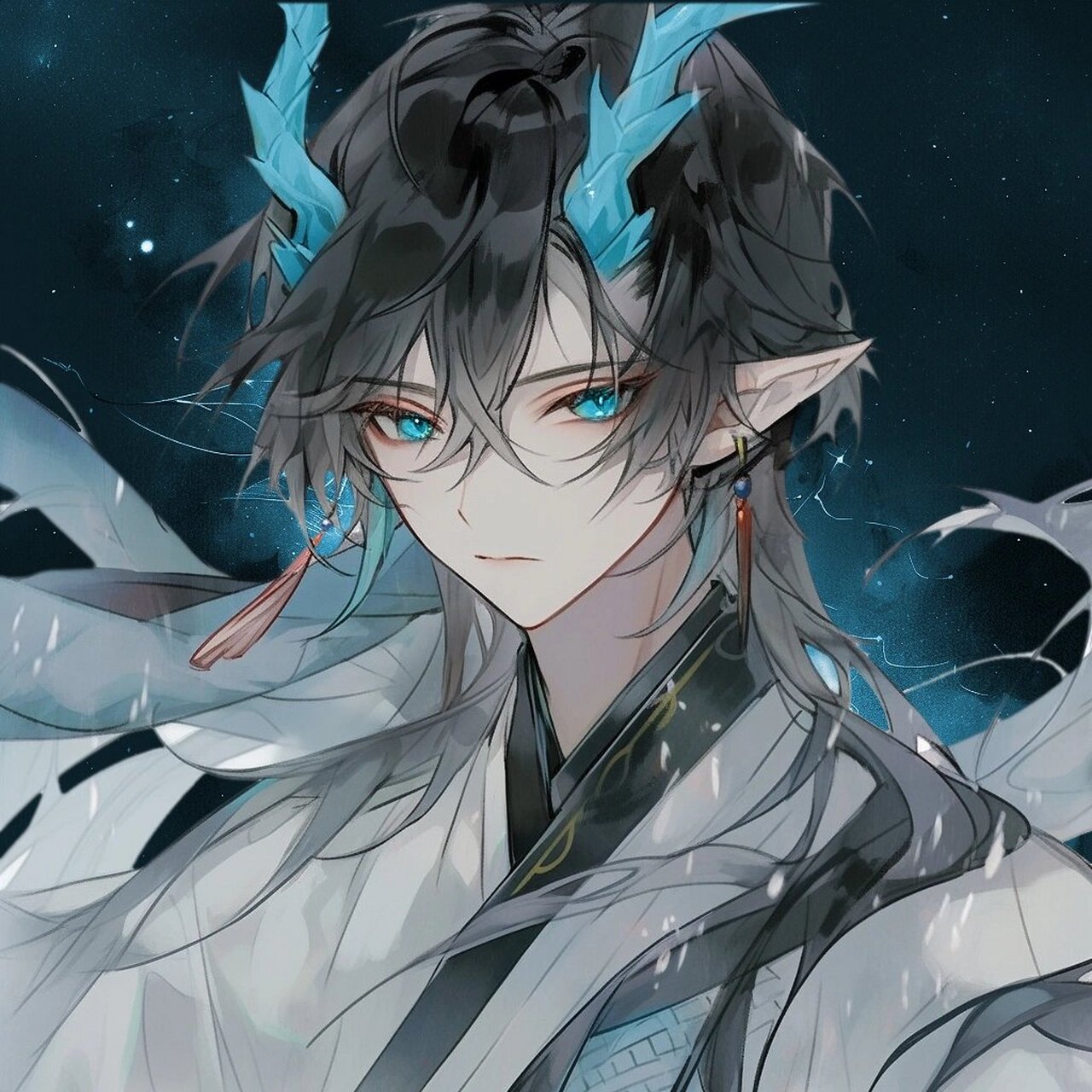 冷面小青龙02|02古风水墨帅哥头像 尝试做一组同人图,《崩坏:星穹