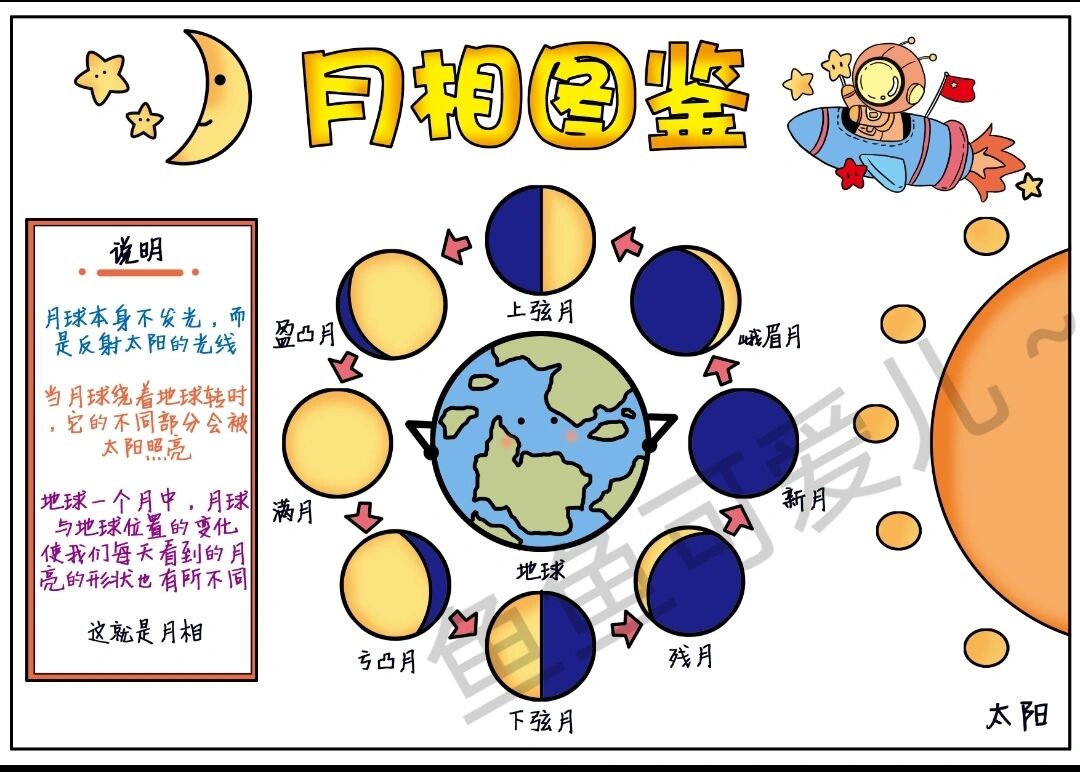 手抄报~月相图鉴小报