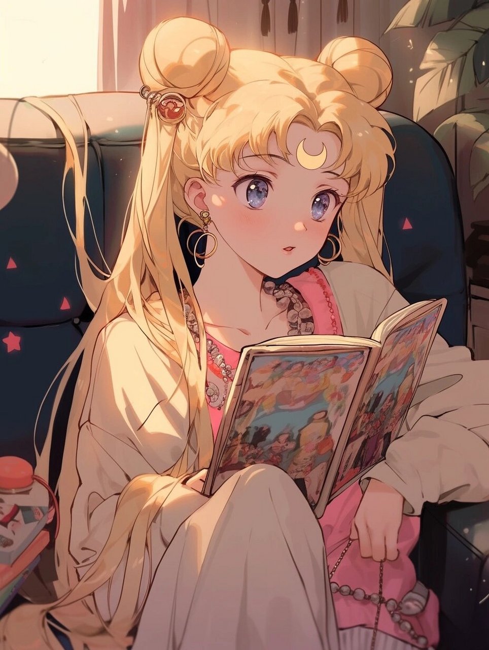 女生读书头像99美少女战士