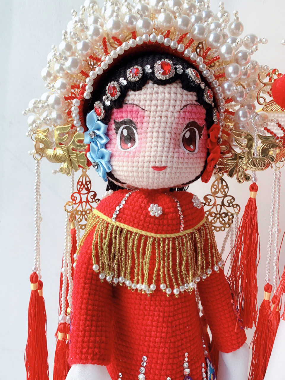 重工钩针珠绣婚礼娃娃龙凤呈祥 很久没出婚娃了 适合新婚送礼 #diy