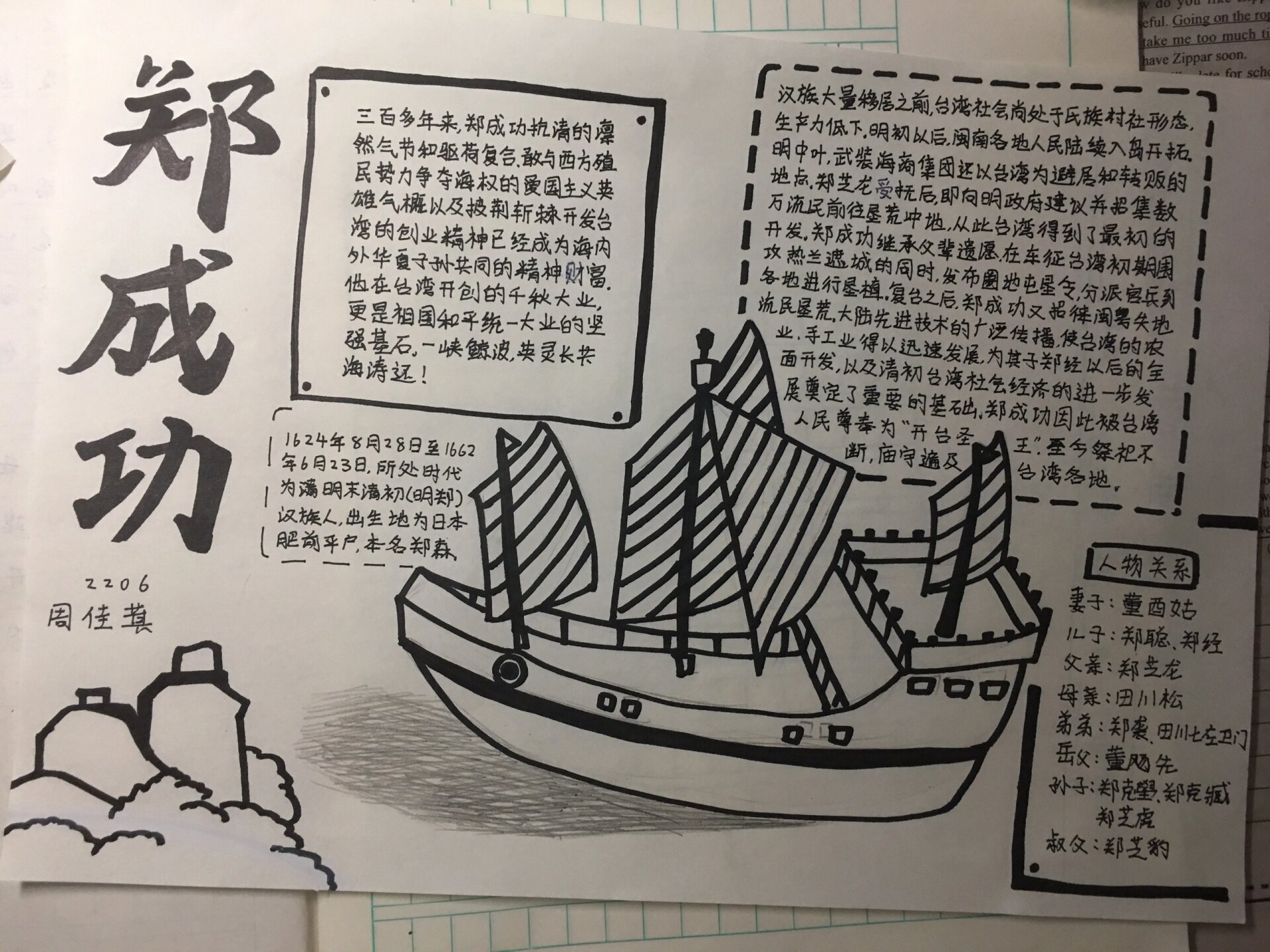 郑成功主题手抄报