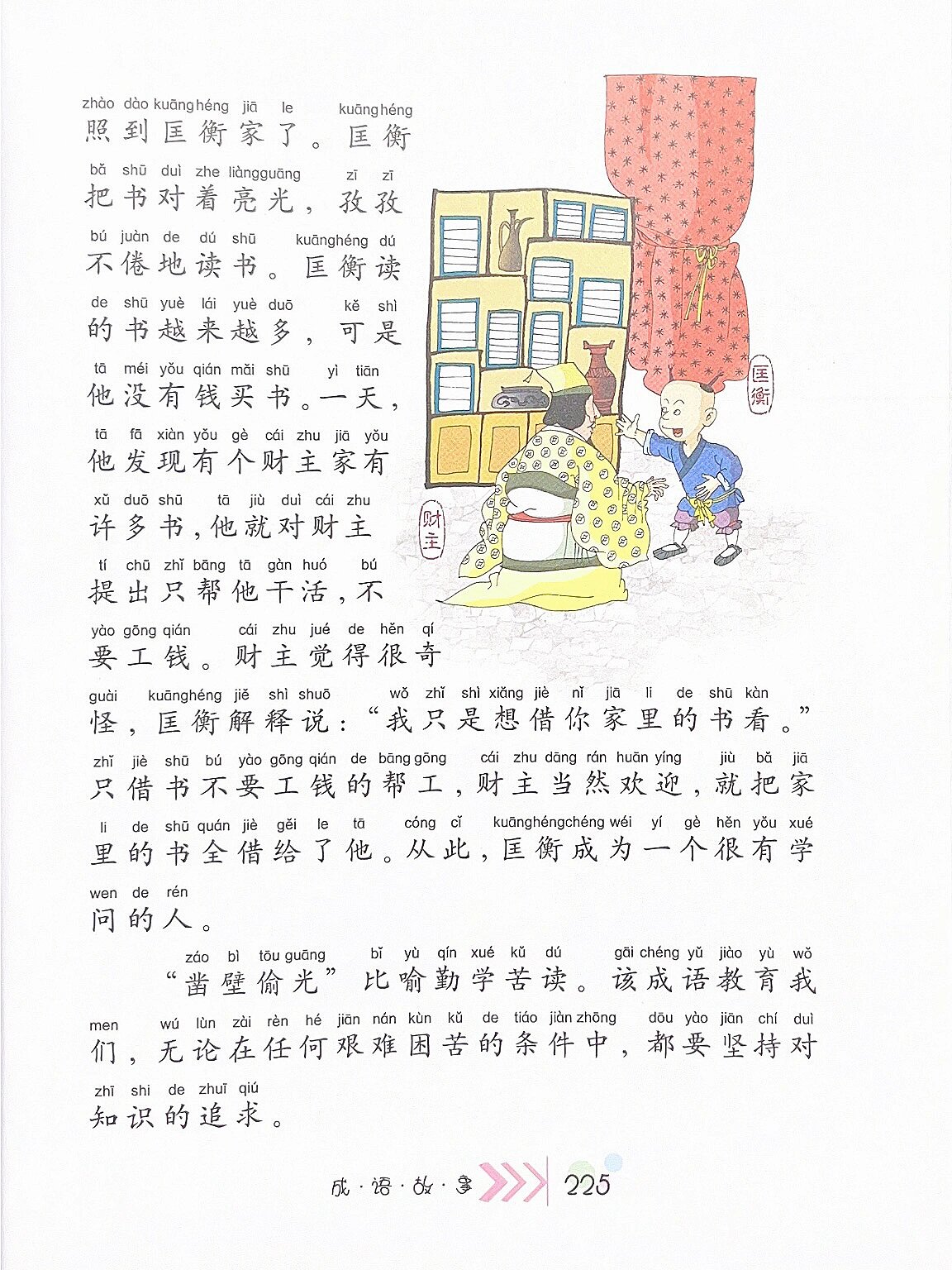 成语故事043:文字版本《凿壁偷光》