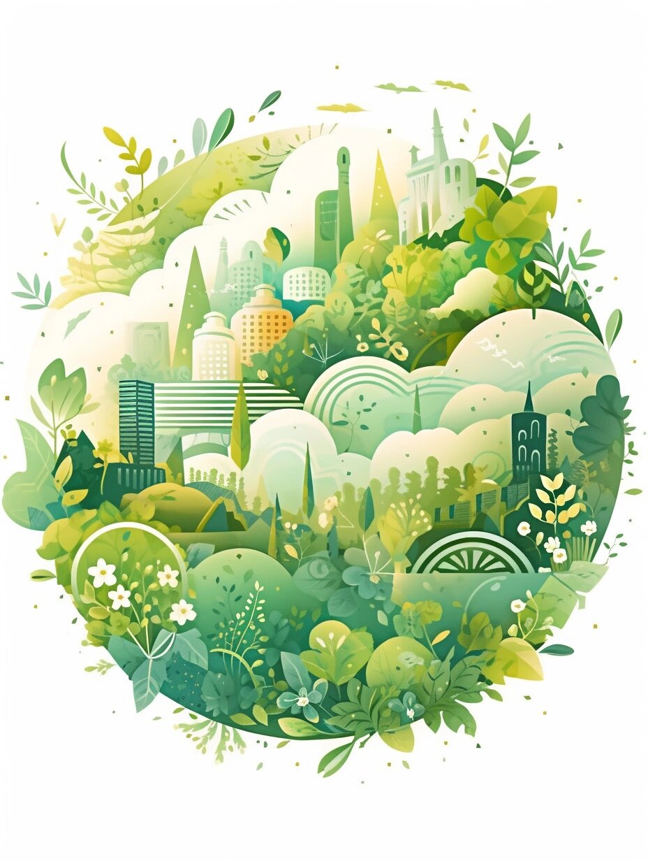 共生|环保|地球|手绘素材