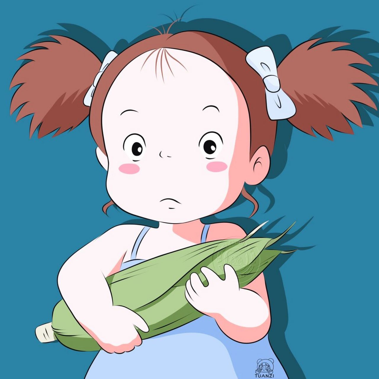 尤其喜欢鹅黄色的小梅99 临摹自《龙猫》 #可爱头像# #动漫头像