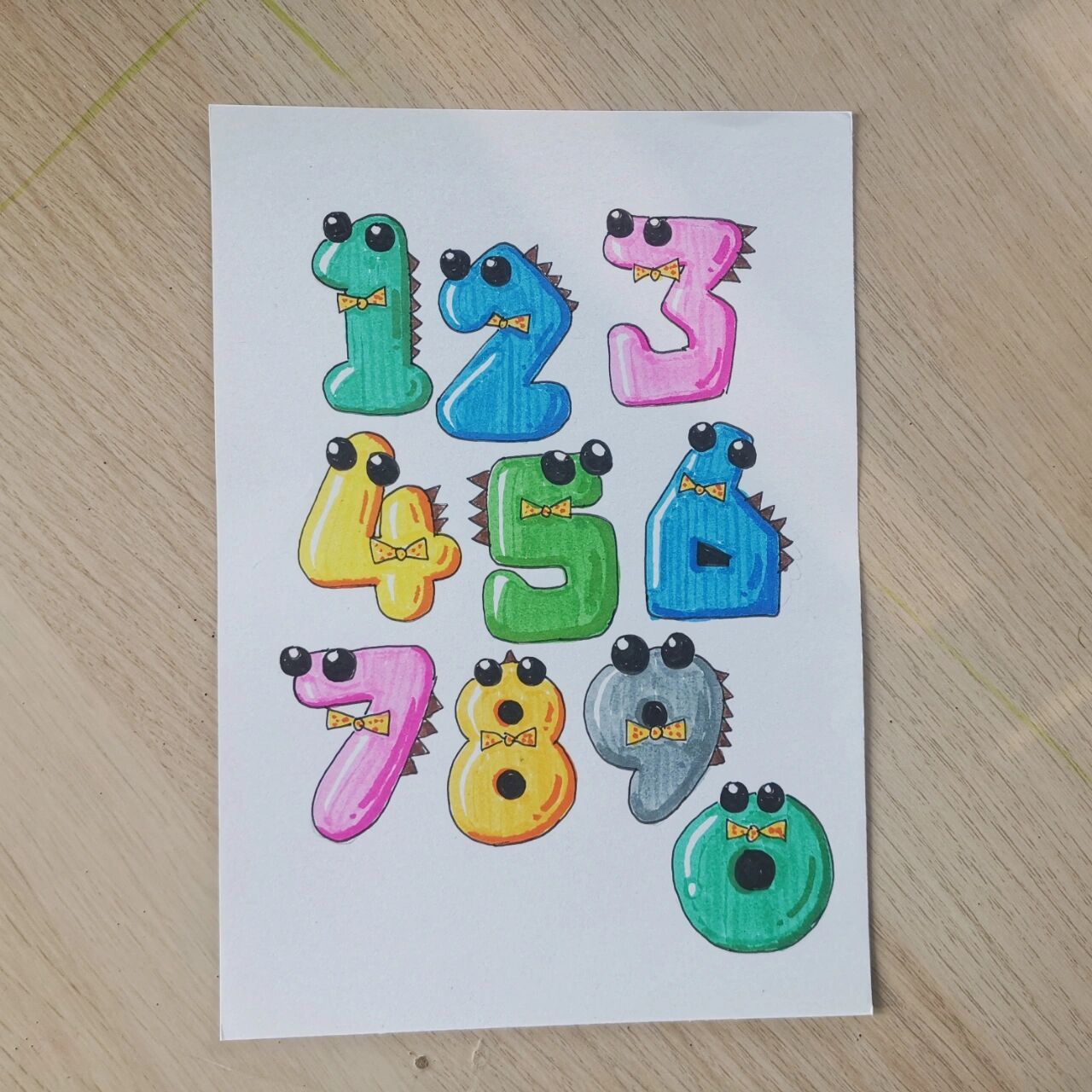 2022可爱数字手绘