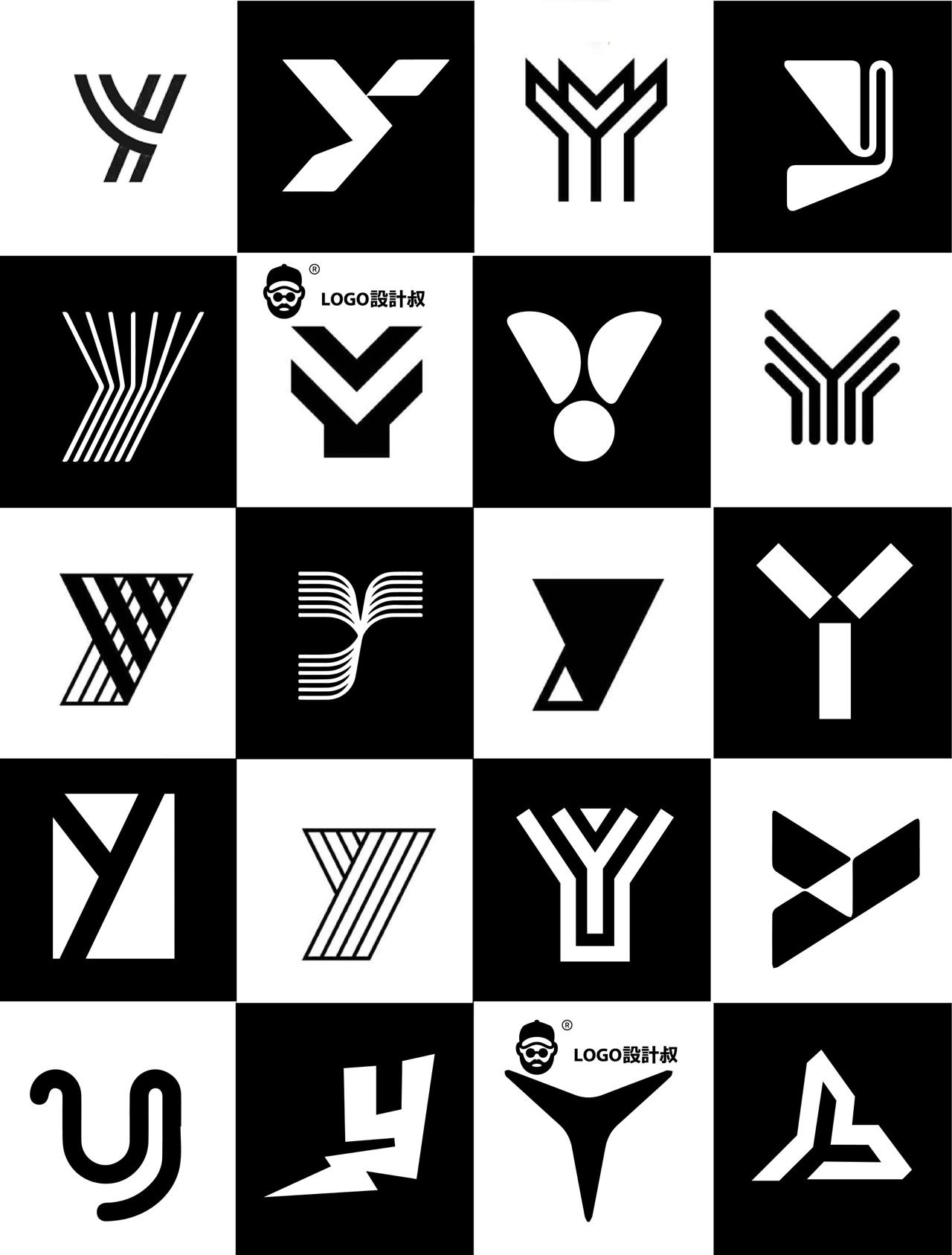 灵感采集⭐300个字母y元素图形logo设计分享 灵感采集⭐300个字母