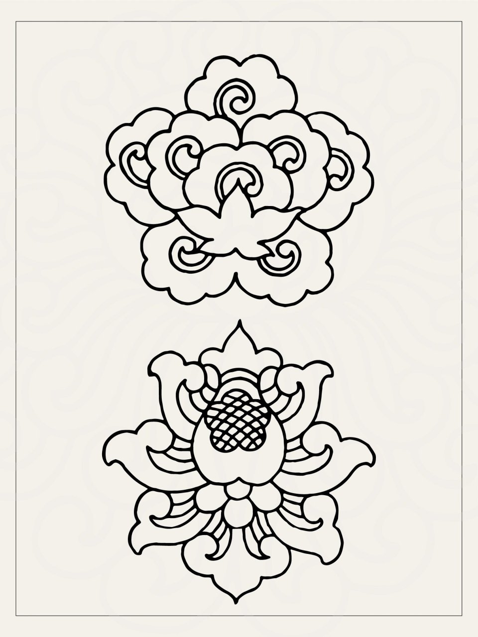 宝相花又称宝仙花,宝莲花,汉族传统吉祥纹样之一,是吉祥三宝(吉祥三宝